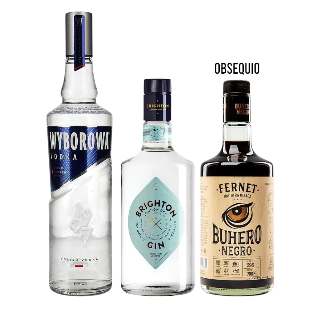 PACK OFERTA PERNOD GIN-VODKA-FERNET DE REGALO